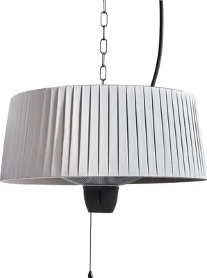 Zdjęcie produktu dla BELIANI Halogenowy promiennik wiszący jasnoszary stal aluminium1500 W elektryczny patio ogród akcesoria ogrodowe