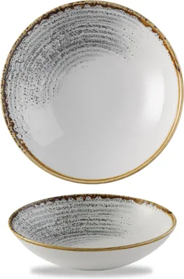 Produktbild von Churchill Super Vitrified Studio Prints Homespun Accents Teller Tief Coup 18,2 cm, 12 Stück Jasper Grau Rund