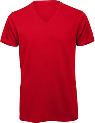 Produktbild von B&C TM044 | Herren V-Neck T-Shirt  / 100% Organic Baumwolle - Farbe: Red - Größe: 3XL