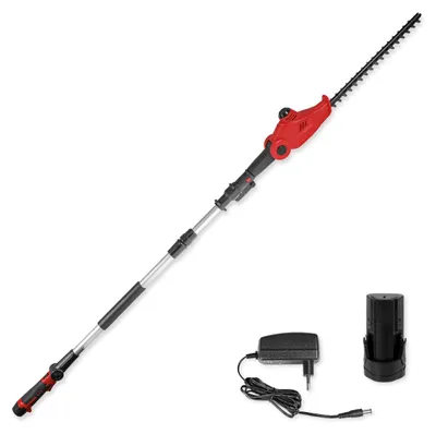 Produktbild von WALTER Li-Ion Akku-Heckenschere 12V - Teleskop-Verlängerung 188-235 cm - 450 mm Klingenlänge - Schwenkbarer Scherkopf - Inkl. Akku & Ladegerät für präzises Schneiden von Hecken und Sträuchern
