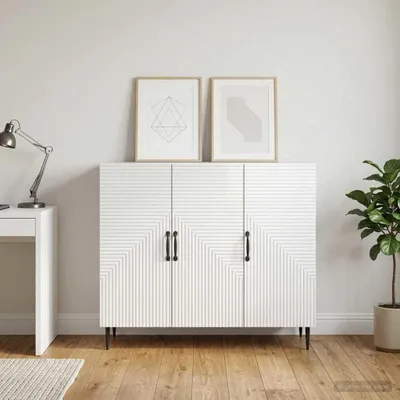 Productafbeelding van Maison Exclusive - Dressoir, hoogglans wit, 89 x 34,5 x 80 cm, houtvezel