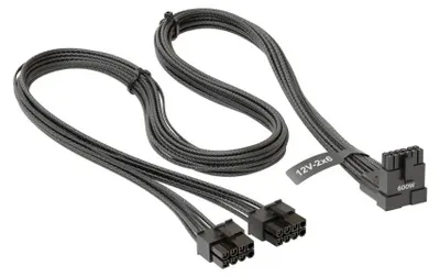 Produktbild von Seasonic 90° 12VHPWR 600W 16-Pin auf 2x8-Pin Kabel für Seasonic Netzteile