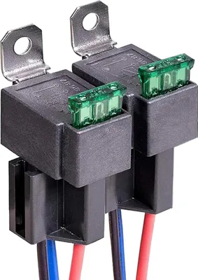 Produktbild von 2 Stück 12V Sicherungsrelais 30A ATO/ATC Flachsicherung mit Kabelbaumsatz, 4-polige SPST Relais für den Automobilbereich mit 12 AWG Hochleistungskabeln