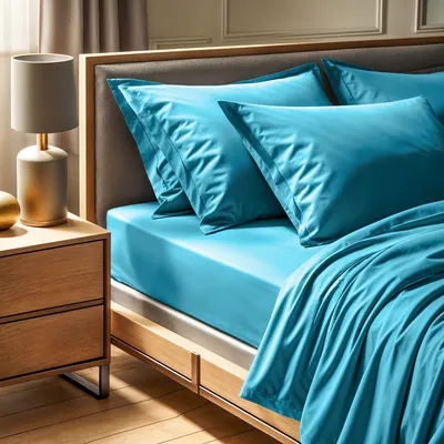 Produktbild von L'Essentiel Linge de Maison, Tonne Bleue - 60, Ranforce King Spannbettlaken (FR) (IT) (ES) (DE), 100 % BAUMWOLLE RANFORCE, Türkis,  160 x 200+30 cm
