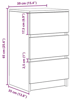Immagine prodotto di Tavolino da notte - Mobiletto per il letto - Armadietto per la camera da letto - Comodino - Contenitore - Set di 3 comodini neri