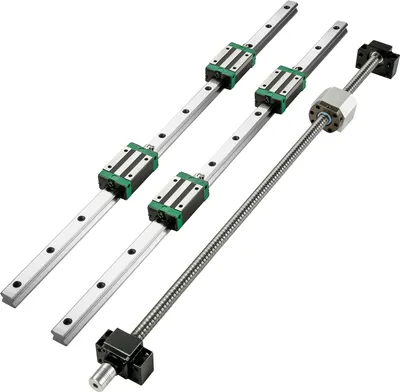 Zdjęcie produktu dla VEVOR 2szt. prowadnica liniowa HGR20-1700mm + zestaw śrub kulowych RM1605-1700mm