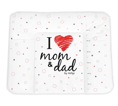 Produktbild von Wickelauflage, weich, I LOVE, 85 x 72 cm, Nellys - weiß/rot