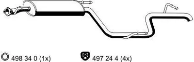 Produktbild von ERNST 385015 Endschalldämpfer passend für MERCEDES-BENZ VITO Bus (638) Auspuff
