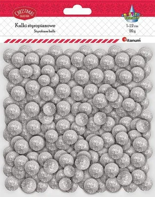 Zdjęcie produktu dla Kulki styropianowe mix srebrne 20g