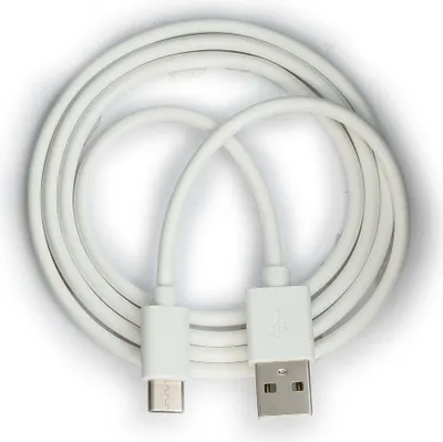 Produktbild von SYSTEM-S USB 3.1 Kabel 1 m Typ C Stecker zu 2.0 Typ A Stecker aus TPE in Weiß