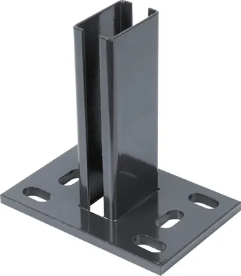 Produktbild von Alberts Pfostenträger für Zaunpfosten für Doppelstabmatten, zum Aufschrauben, Platte 150 x 100 mm, für Pfosten 60 x 40 mm, anthrazit
