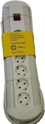 Produktbild von Profi-Steckdose 6-fach mit Schalter und Kinderschutz 3m Anschluss Kabel H05VV-F3G1,5mm