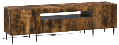 Imagen del producto de vidaXL: Mueble para TV LED, color roble ahumado, fabricado en material de madera