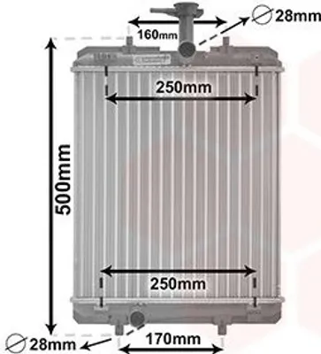 Produktbild von Van Wezel Motorkühler für Citroen C1 Peugeot 107 108 Toyota Aygo mit Klima