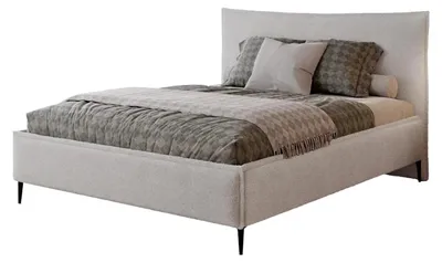 Produktbild von Polsterbett MIKOTTI 200x200 Grau Bouclé Stoff mit Bettkasten & Lattenrost