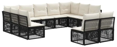 Produktbild von vidaXL Gartensofa-set 11 pcs Schwarz Poly-Rattan