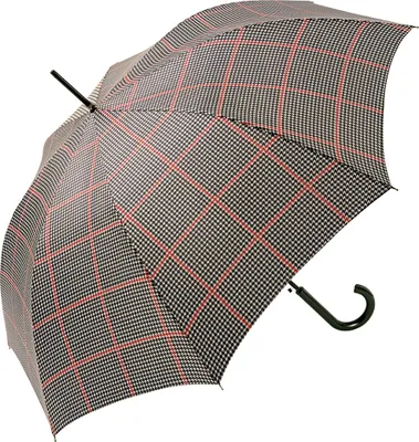Produktbild von Stockschirm Regenschirm Damen Automatik Karo Pepita Pierre Cardin