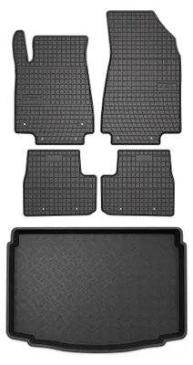 Image de Tapis en caoutchouc + bac de coffre pour Citroen C3 IV 2024- – 5 pièces, noirs, sur mesure