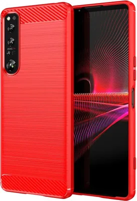 Produktbild von König Design Hülle kompatibel mit Sony Xperia 1 IV Kunststoff Soft Handyhülle - Handy Case Rot