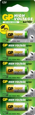 Zdjęcie produktu dla GP Batteries High Voltage 23A, Jednorazowa bateria, Alkaliczny, 12 V, 5 szt., Wielobarwny, Blister