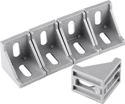 Image de Support d'angle en L en aluminium 40 x 40 x 35 mm - Alliage d'aluminium - Support à 5 branches.