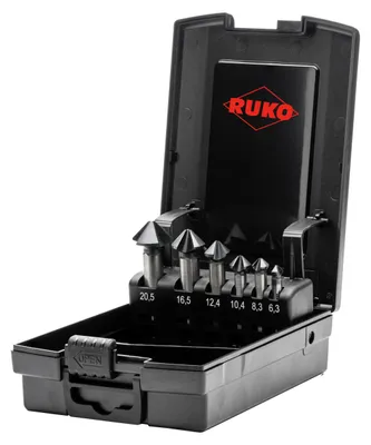 Produktbild von RUKO ULTIMATECUT Kegelsenker-Satz (DIN 335) Form C 90° HSS-Co 5 RUnaTEC - 6-tlg.