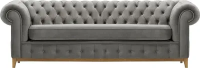 Produktbild von SLF24 - Dreisitzer-Sofa Chesterfield Grand - hellgrau - Velluto 15