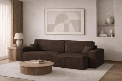 Produktbild von Kaiser Möbel Ecksofa mit schlaffunktion und bettkasten BEST XL, stoff Poso Dicker Cord, Braun, Rechts