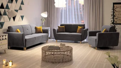 Obrázek produktu pro Sedací souprava HALDEN 3+2+1 šedá - MONOLITH 92