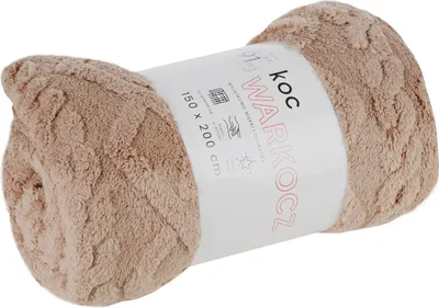 Zdjęcie produktu dla Design 91 Narzuta na łóżko 200x220 Dzianinowy beżowy koc D91