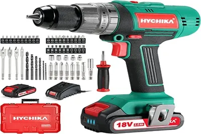 Produktbild von Akkubohrmaschine – kabellos – 18 V, 45 Nm Drehmoment – 2,0 Ah Lithium-Ionen-Akku – 13 mm Bohrfutter