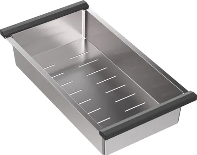 Produktbild von QUADRON Multifunktionsschale Edelstahl SteelQ, 380 x 200 x 60 mm, Farbe: Stahl, Gelocht, Mehr Funktionalität für Becken und Spülen, Dish Drainer