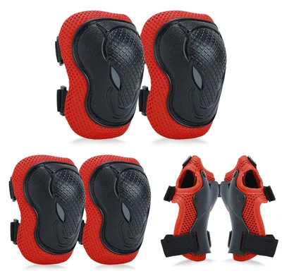 Immagine prodotto di Set protezioni bambini - 6 pezzi - Protezioni per gomiti e ginocchia - Regolabile - Per pattinaggio e skateboard
