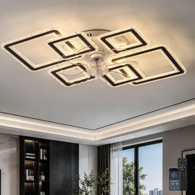 Deckenventilator mit Licht, 80 cm, 7 Flügel, smart, 6 Stufen, dimmbar