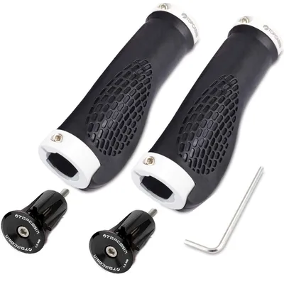 Obrázek produktu pro Ergonomické rukojeť na kolo, šroubovací, hliník, bílá, 1 pár, 130 mm