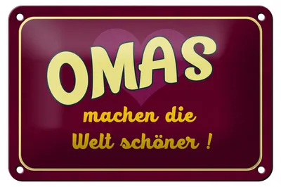 Produktbild von Blechschild Spruch 18x12cm Omas machen die Welt schöner