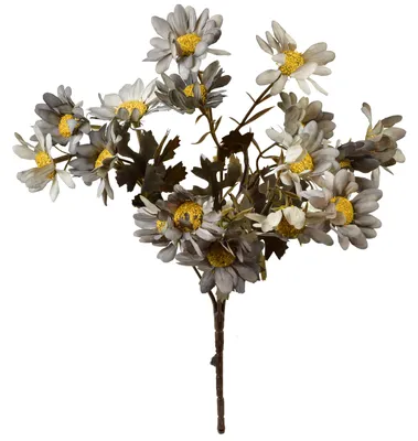 Productafbeelding van Kunstbloemenboeket, kunststof, Viridis, margrietjes, 29 cm, wit, 1 stuk