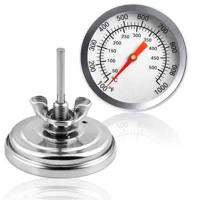 Obrázok produktu pre Analógový teplomer, do 1000 °C, nehrdzavejúca oceľ, 80 mm ciferník, pre gril