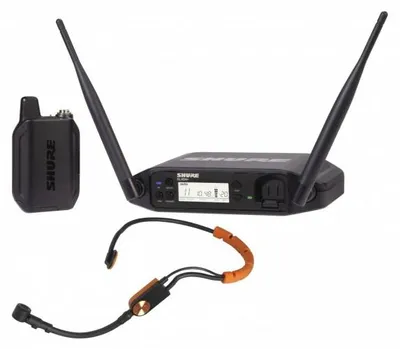 Image de Shure GLXD14+E/SM35-Z4, Microphone pour casque, microphone à condensateur, 50 - 20000 Hz, récepteur fixe, métal, amovible