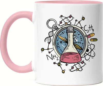 Produktbild von Reagenzglas Tasse Rosa Chemie Chemiker Chemistry Experiment Chemische Verbindung Formel Glass