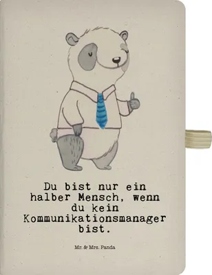 Produktbild von Mr. & Mrs. Panda Notizbuch A5 Kommunikationsmanager Herz - Transparent - Geschenk, Tagebuch, Journal, Spruch, Studium, Witzig, Reisetagebuch, Adressbuch, Lustig