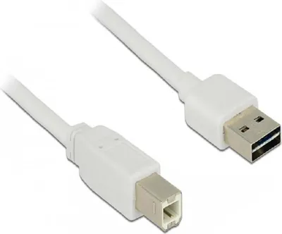 Obrázok produktu pre DeLOCK 5m, USB2.0-A/USB2.0-B, 5 m, USB A, USB B, USB 2.0, Samec/samec, Biela