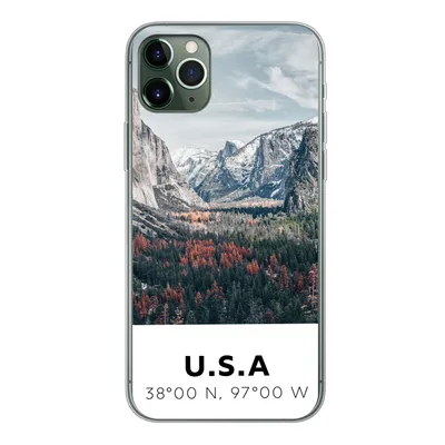 Produktbild von MuchoWow® Handyhülle Schutzhülle Hülle für iPhone 11 Pro Max Yosemite - Amerika - Wyoming - Wald - Berge Silikon Softcase Handy Hülle - Schutz