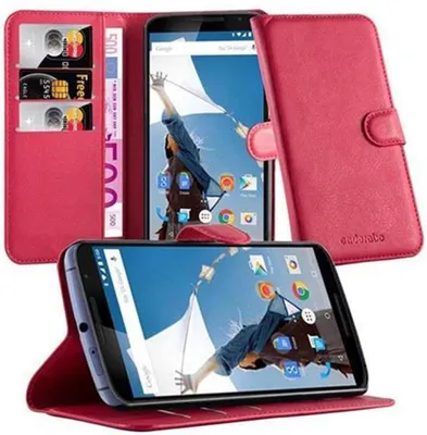 Image de Cadorabo Housse pour Motorola Google NEXUS 6 Housse de protection rouge Housse pour téléphone portable Etui Case Cover Fermeture magnétique