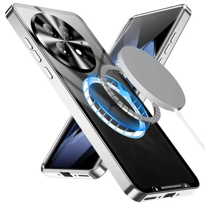Produktbild von Für OnePlus 13 Magnetische Magsafe Frosted Metall Design Schutz Hülle Cover Silber
