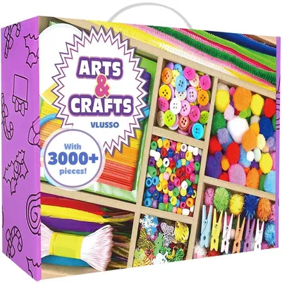 Produktbild von Bastelset Kinder 3000 Teile DIY Kunsthandwerk Bastelkoffer mit Pfeifenreiniger Kulleraugen für Mädchen Jungen 4-8 Jahre Geschenk