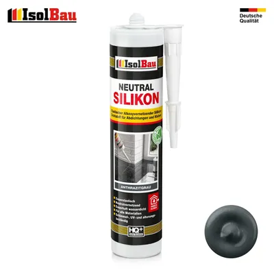 Isolbau Neutralsilikon 300 ml Anthrazitgrau Natursteinsilikon Dichtstoff Fugen Innen Außen