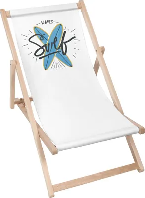 Produktbild von Dreamroots Liegestuhl klappbar Holz bis zu 130 kg, Sonnenl 130 kg, Sonnenliege klappbar mit 3-stufiger Neigungsregulierung der Rückenlehne, Waves Surf
