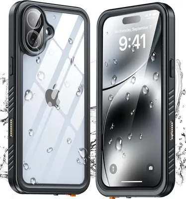 Immagine prodotto di Custodia impermeabile per iPhone 16 Plus Protezione completa all'aperto IP68 Certificata Full Body Underwater Case Nero
