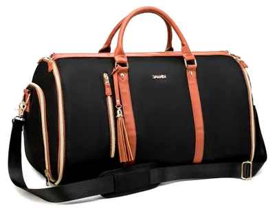 Produktbild von Faltbarer Kleidersack für Reisen, große Kapazität, Reisetasche mit Schuhbeutel, Schwarz